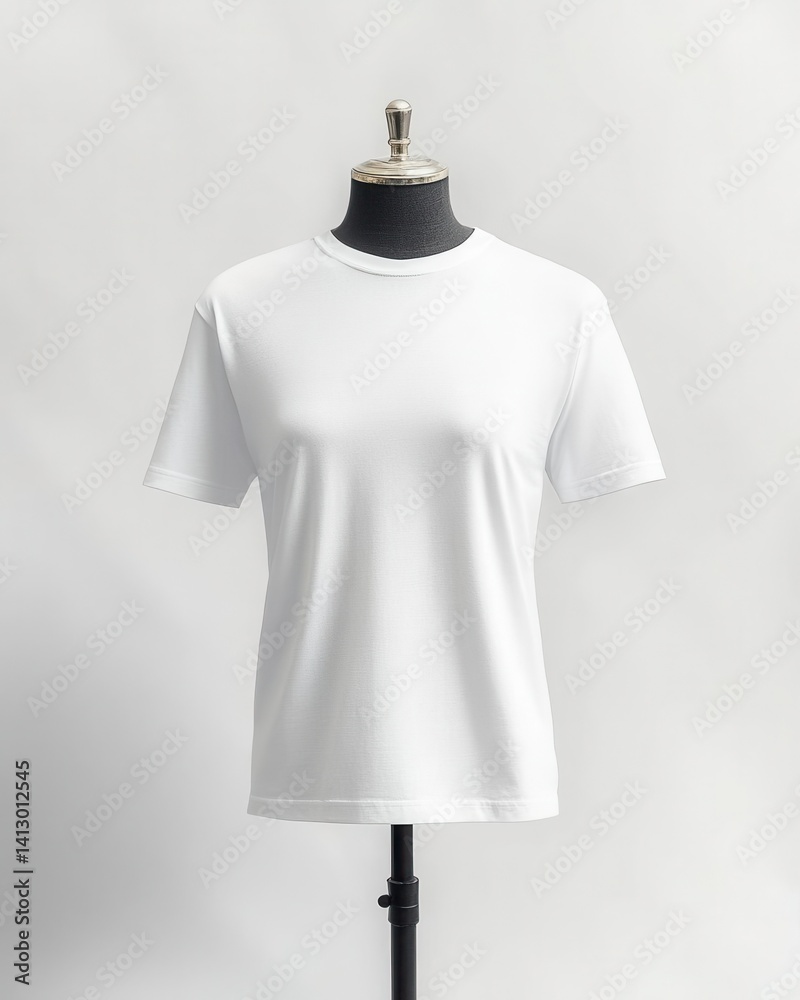 Premium Minimal White T-shirt Collection Featuring Ghost Mannequin Photography in Professional Studio Setting