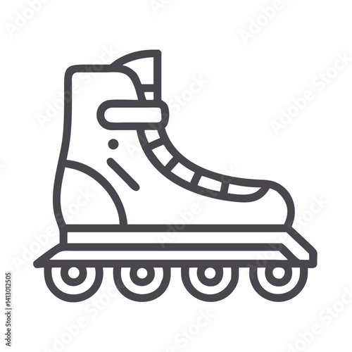 Inline Skate Icon – Rollerblading Equipment and Sport Symbol