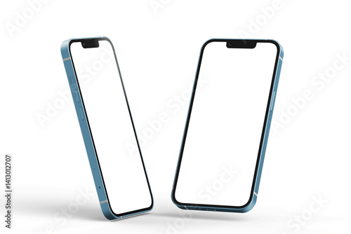 Mockup / template. Smartphone with blank screens for your design isolated on white background.