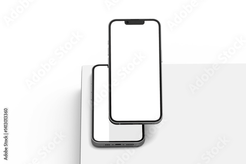 Smartphone Mockup Template – Blank Screen for Your Design, Isolated on White
