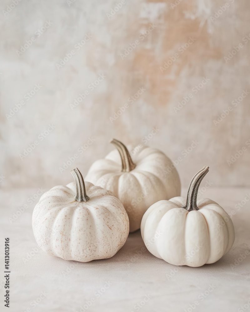 Rustic Autumn Harvest Display with Heirloom Mini Pumpkins and Gourds in Modern Farmhouse Style Setting with Soft Natural Light