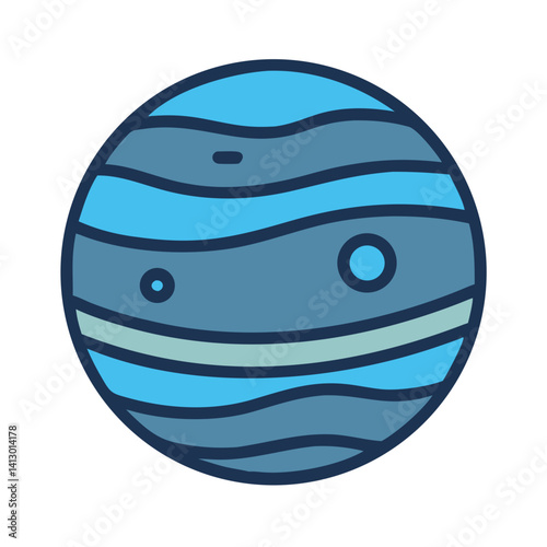 Jupiter Icon – Gas Giant Planet Symbol for Space and Astronomy
