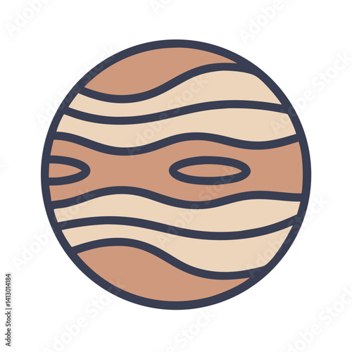 Jupiter Icon – Gas Giant Planet Symbol for Space and Astronomy