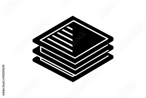 Minimal Paper Layers and Lamination Line Art – Simple Document and File Icon in Outline Style

