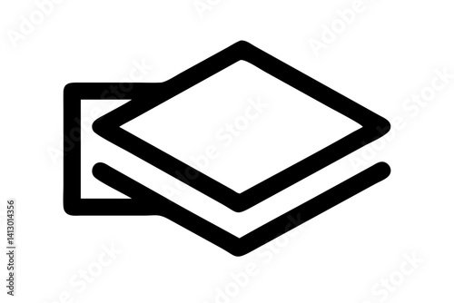 Minimal Paper Layers and Lamination Line Art – Simple Document and File Icon in Outline Style

