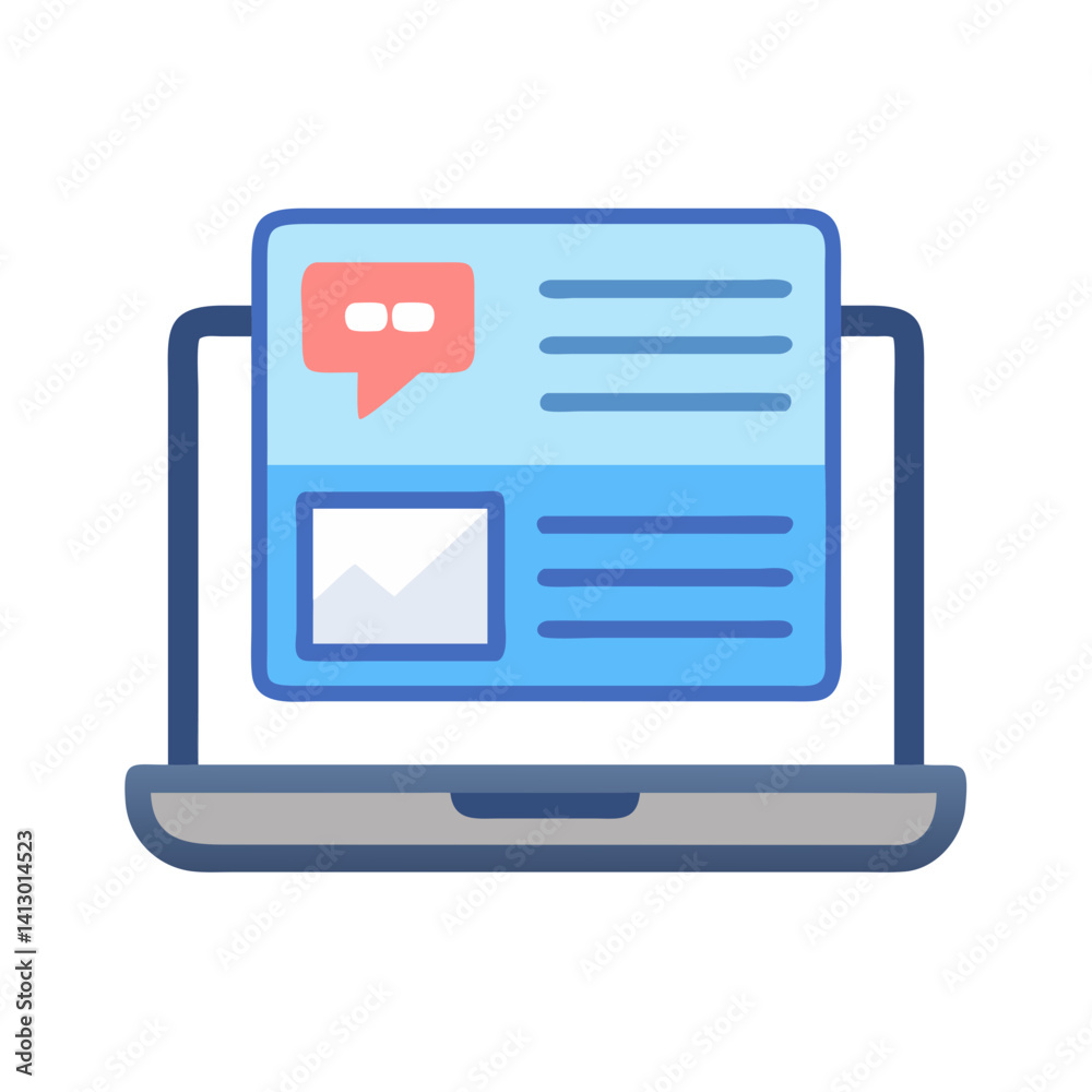 custom made wallpaper toronto digitalLaptop with Blog Icon – Online Content Creation and Blogging Symbol
