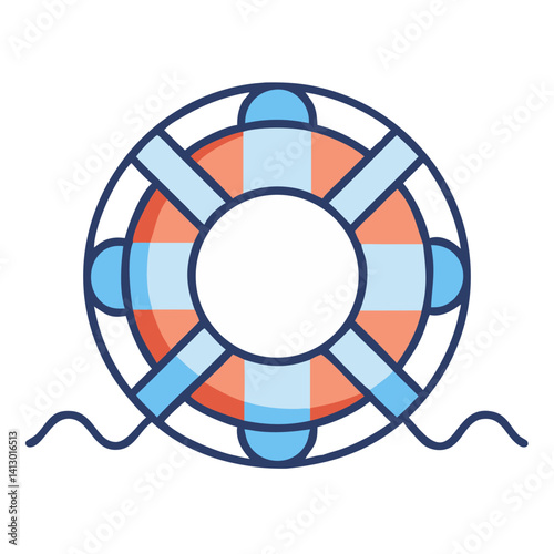 Lifebuoy Icon – Water Safety and Rescue Symbol for Emergency and Marine Protection