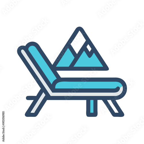 Lounge Chair Icon Representing Campsite Relaxation