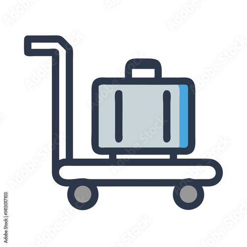 Luggage Cart Icon Representing Baggage Handling