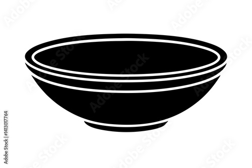 Soup Bowl Icon – Minimalist Dishware Line Art Vector


