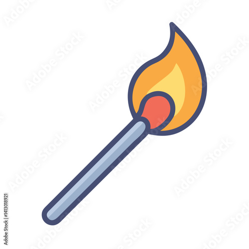 Matchstick Icon Representing Fire Starting Tool