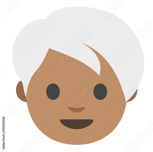 White-Haired Emoji Face Icon
