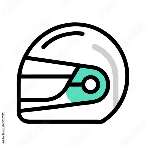 Motorcycle Helmet Icon Representing Motorsport
