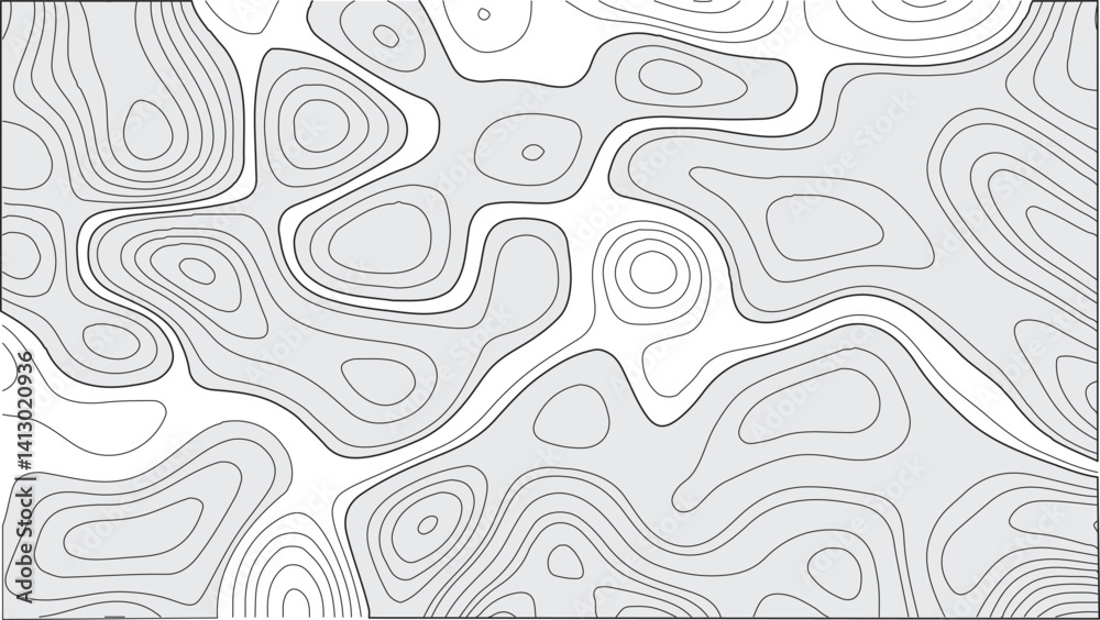 Fototapeta premium Abstract topographic lines. geographic grid map. topographic line contour map patterns background, Modern design with White background with topographic wavy pattern design. Vector illustration.