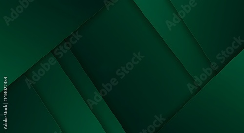 abstract green background with lines, Abstract Geometric Composition with Overlapping Dark Green Shapes
