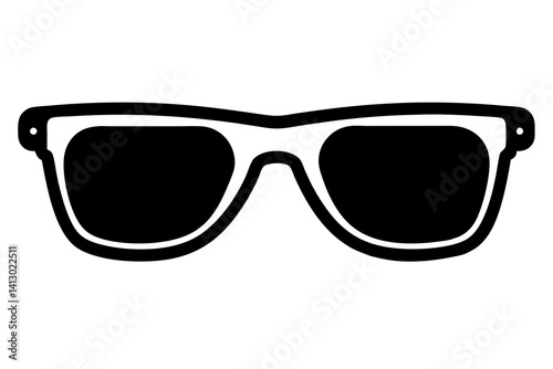 Sunglasses Icon – Flat Vector of Protective Eyewear for Fashion and Summer Designs

