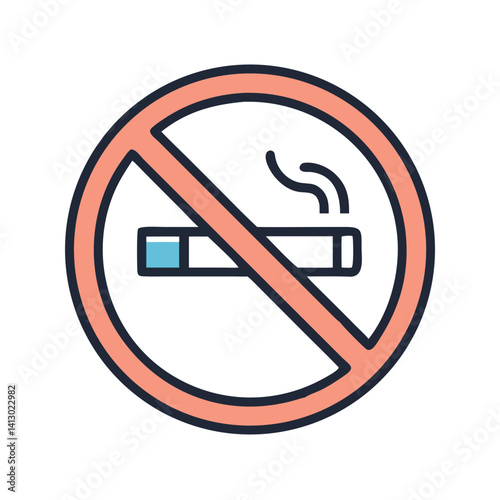No Smoking Icon Representing Smoke-Free Room