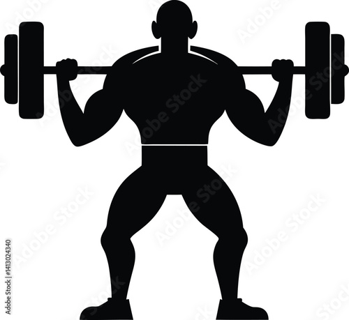 powerlifting body silhouette vector 