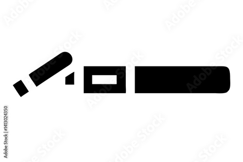 Vape Pen or E-Cigarette Flat Vector Icon for Modern Smoking Alternatives

