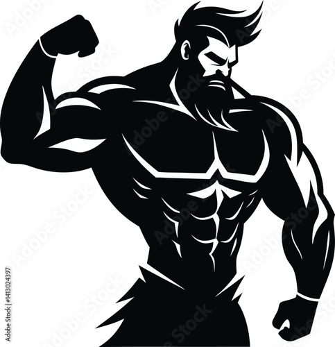 vector illustration of bodybuilder