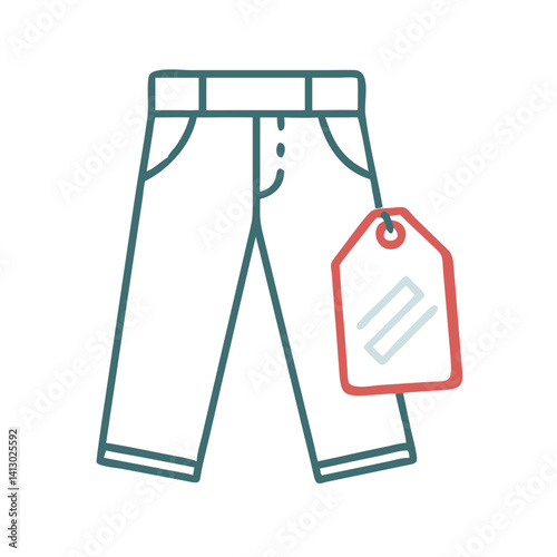 Pants with Tag Icon Representing Business Attire