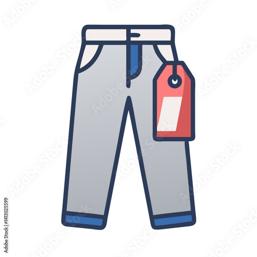 Pants with Tag Icon Representing Business Attire