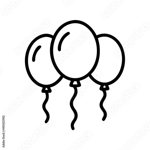 Party Balloons Icon Representing Festive Decoration