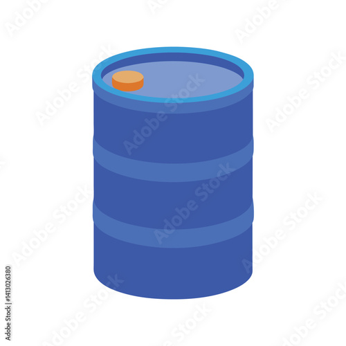 A plastic barrel blue color vector art illustration