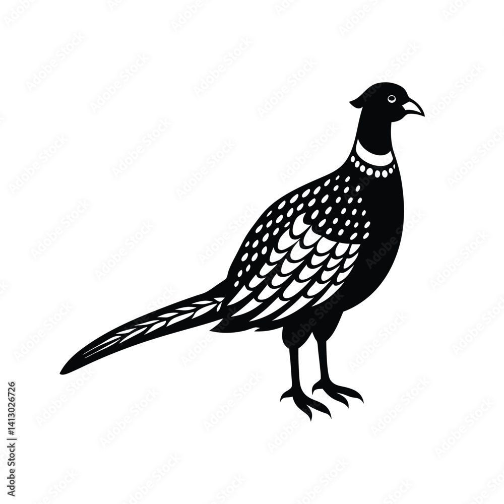 Fototapeta premium A pheasant silhouette vector art illustration