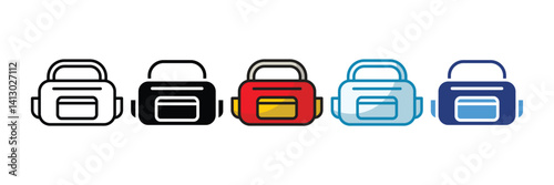 Gym Bag Icon Set Multiple Style Collection