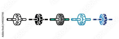 Ab Roller Icon Set Multiple Style Collection