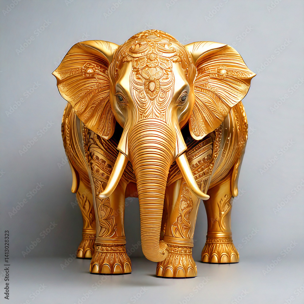 Obraz premium vergoldeter Elefant