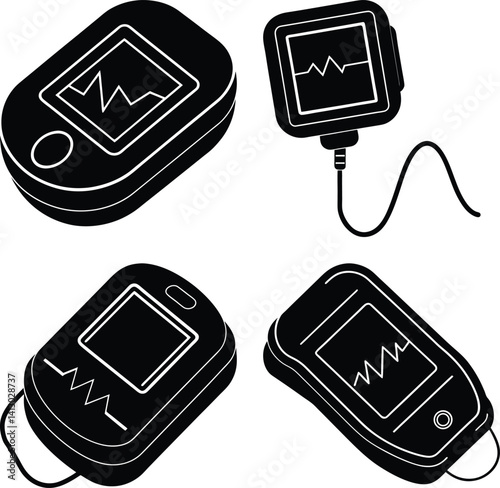 Pulse Oximeter silhouette vector
