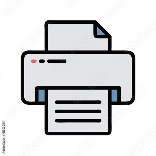 Printer Icon Representing Document Output Device