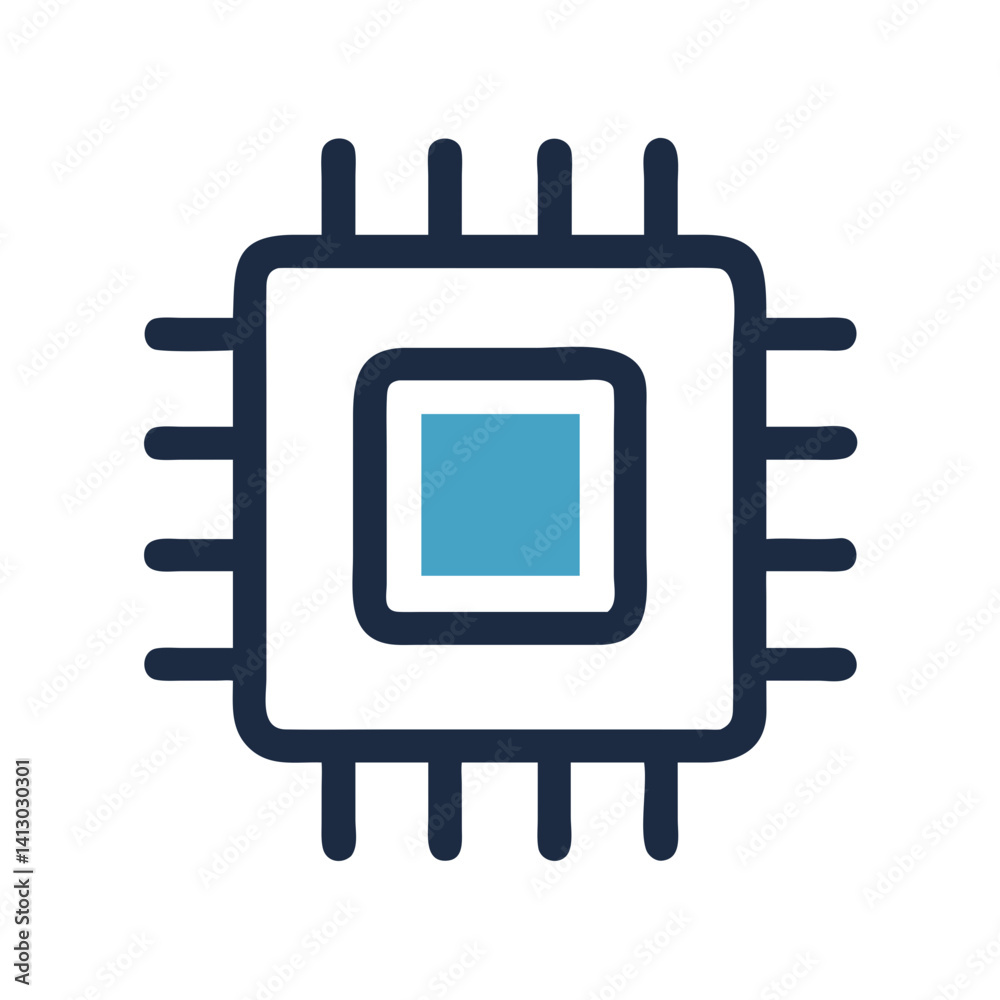 Processor Icon Representing Central Processing Unit (CPU)