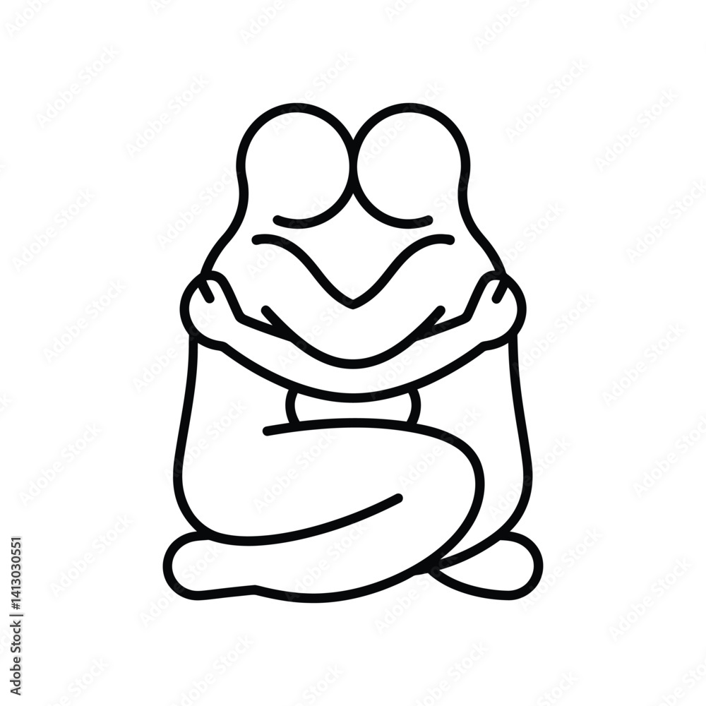 Abstract Embrace Icon for Love and Connection Abstract Embrace Icon for Love and Connection