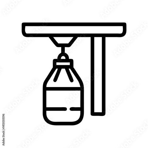 Punching Bag Icon Representing Boxing Training Workout