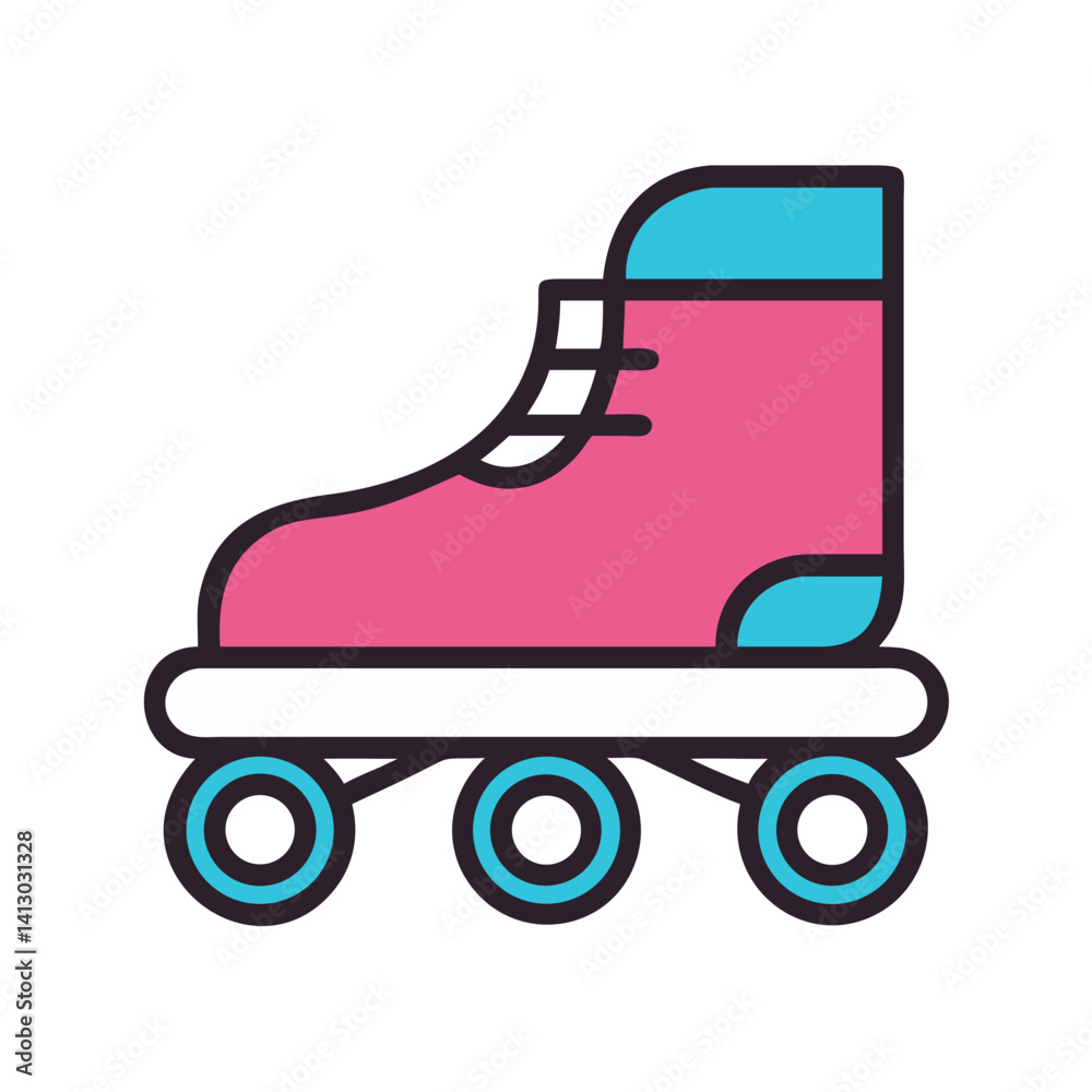 Quad Skate Icon Representing Roller Skating Shoes Quad Skate Icon Representing Roller Skating Shoes