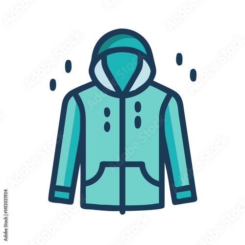 Rain Jacket Icon Representing Waterproof Outdoor Clothing