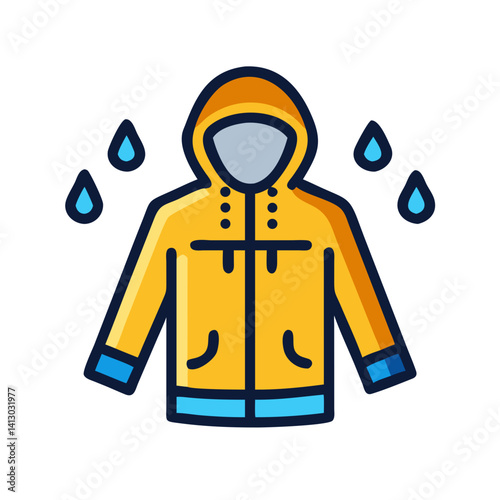Rain Jacket Icon Representing Waterproof Outdoor Clothing