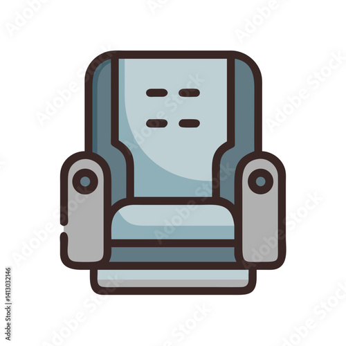 Recliner Chair Icon Representing Comfortable Lounge Seating