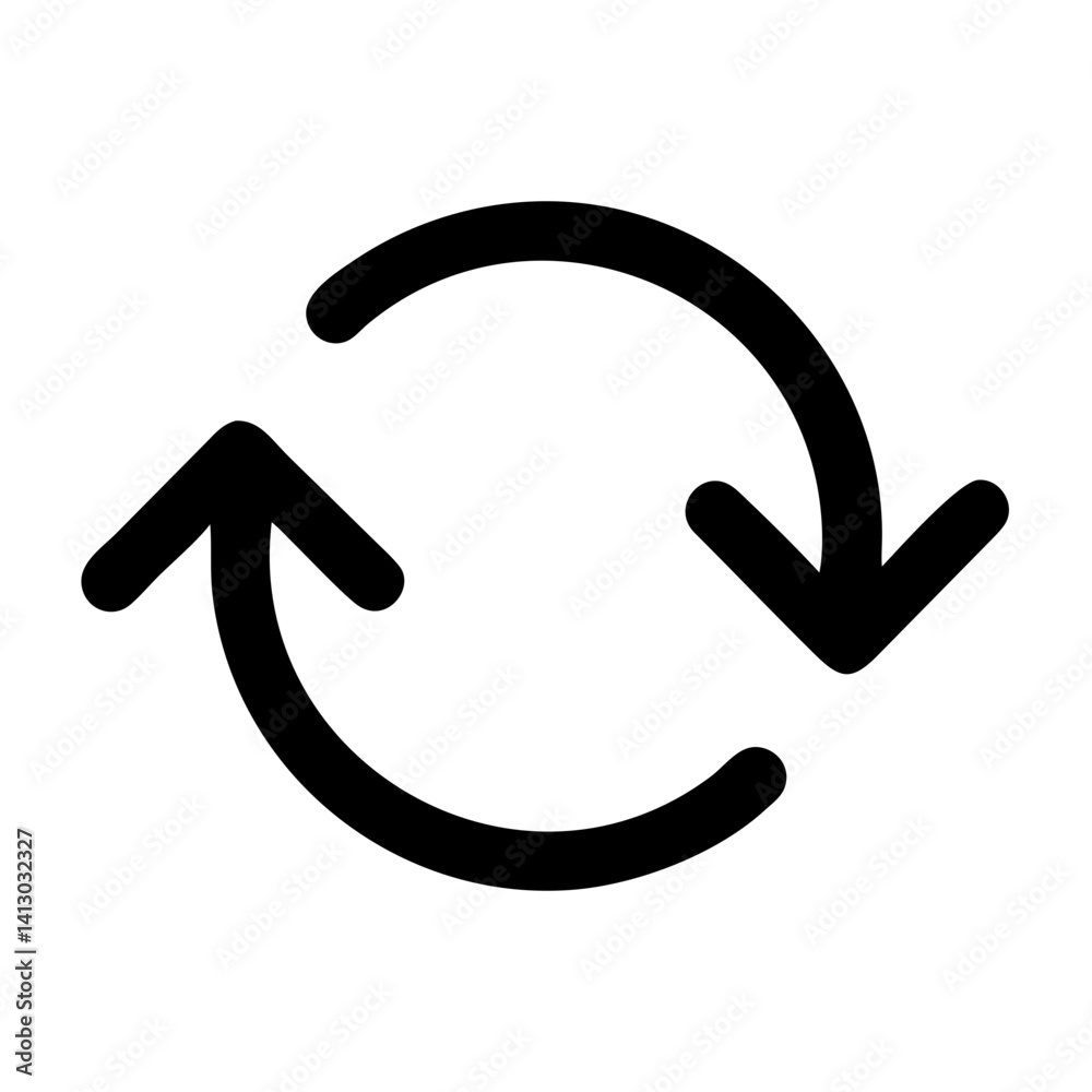 Refresh Arrows Icon Representing Update or Sync Action Refresh Arrows Icon Representing Update or Sync Action