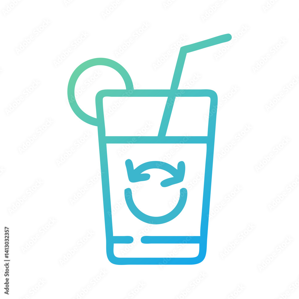 Refreshing Drink Icon Representing Healthy Beverage Option Refreshing Drink Icon Representing Healthy Beverage Option