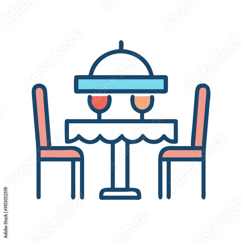 Restaurant Table Icon Representing On-Site Dining Experience