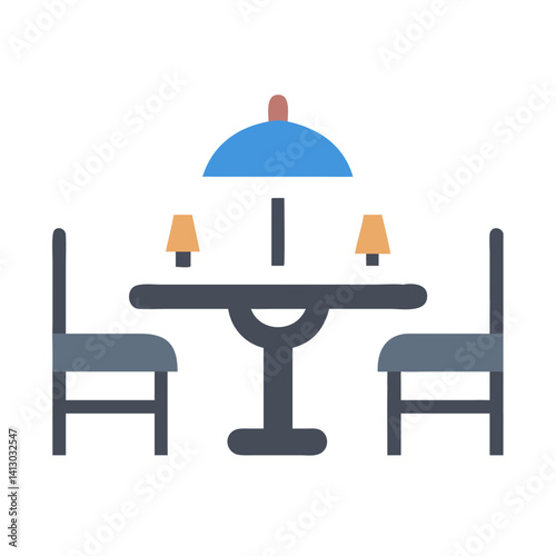 Restaurant Table Icon Representing On-Site Dining Experience