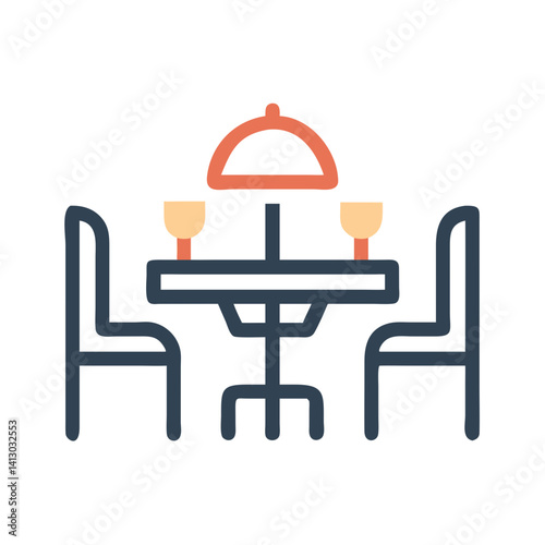 Restaurant Table Icon Representing On-Site Dining Experience
