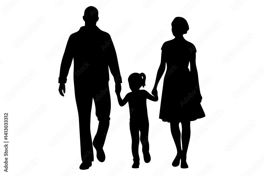 Happy Family Silhouette Walking Together Parent Child Bonding Moment Lifestyle Illustration Vector Graphic Minimalist Design Concept Father Mother Daughter, family, silhouette, parent, child, walking Happy Family Silhouette Walking Together Parent Child Bonding Moment Lifestyle Illustration Vector Graphic Minimalist Design Concept Father Mother Daughter, family, silhouette, parent, child, walking