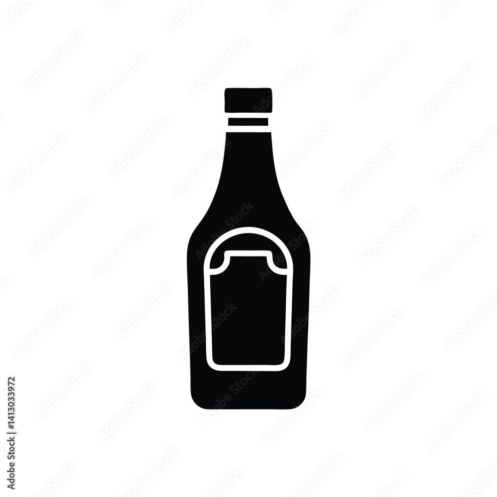 Bottle Silhouette Vector Icon Bottle Silhouette Vector Icon