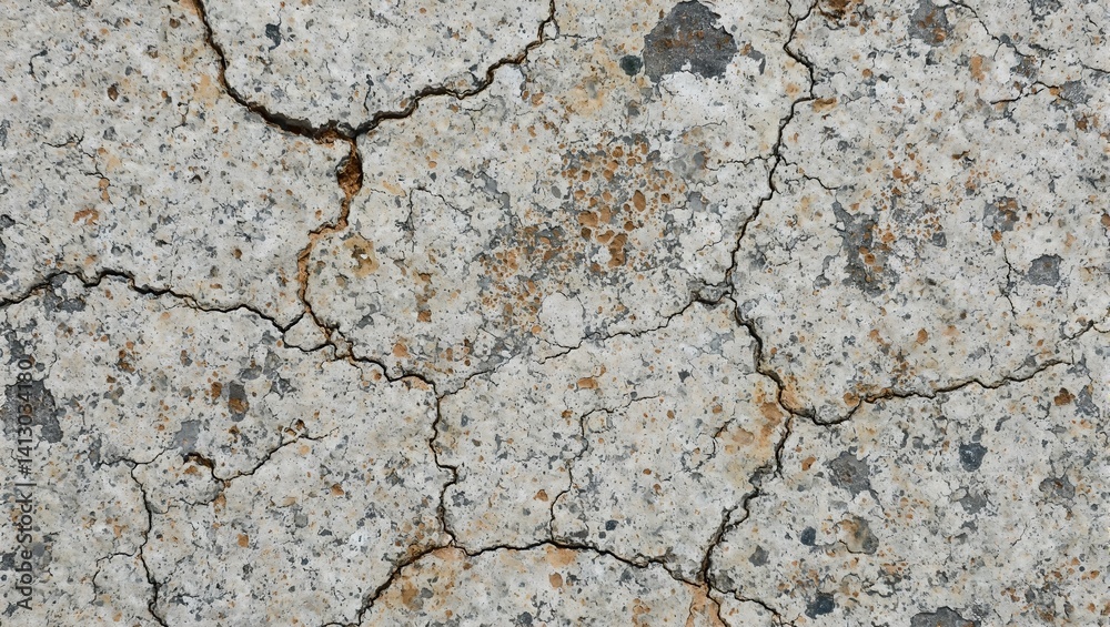 Obraz premium Macro view of natural stone with intricate fissures and mineral deposits depicting geological history Timeless beauty captured in stone