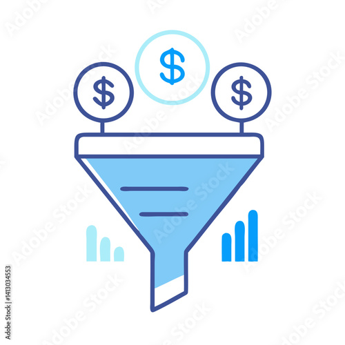 Sales Funnel Icon Representing Revenue Generation Process